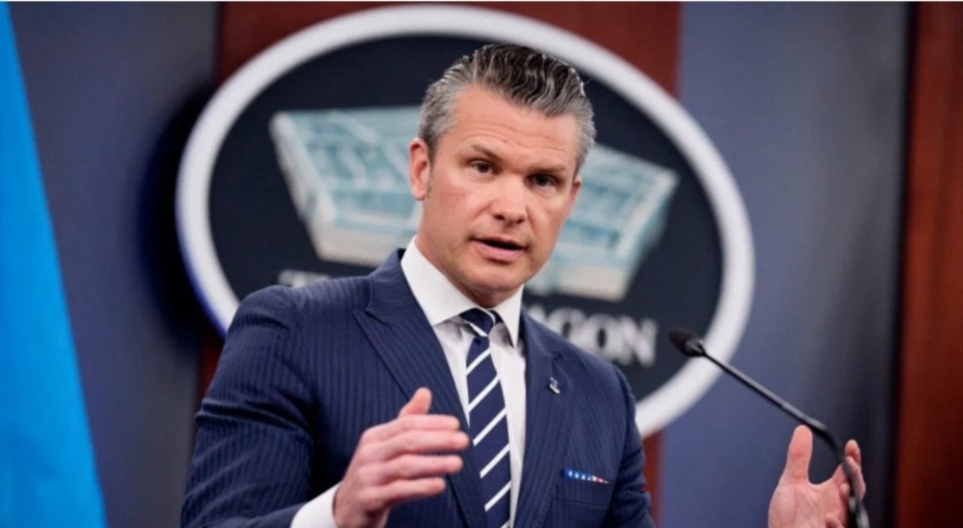 Pete Hegseth speaking at Pentagon press conference
