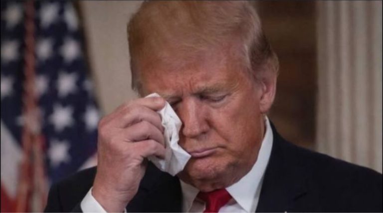 Trump wipes tear in breaking news moment