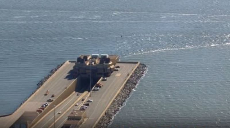 American bridge vanishing into water