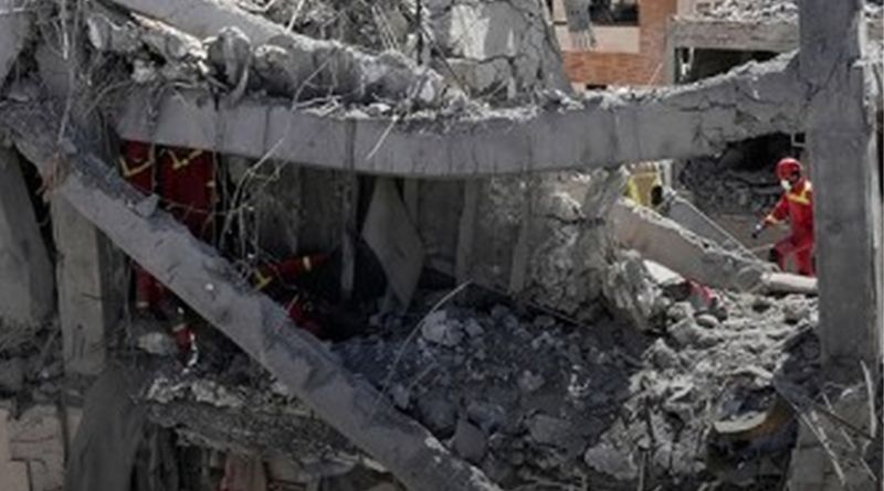Destroyed building after US-Iran conflict