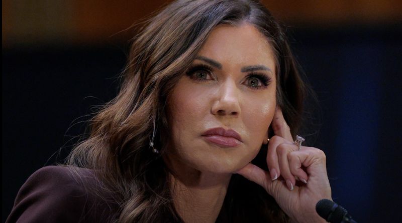 Kristi Noem at hearing on DHS policy