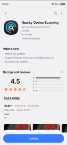 samsung Nearby Device Scanning app update details and ratings