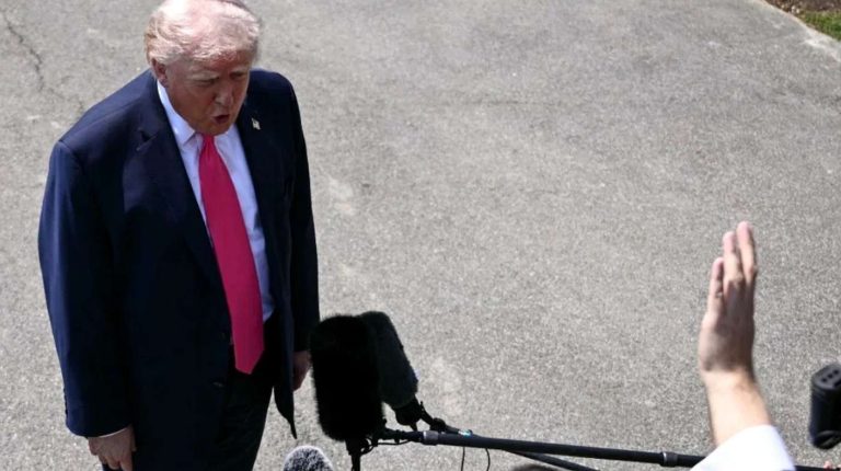 donald Trump speaking passionately during a press conference