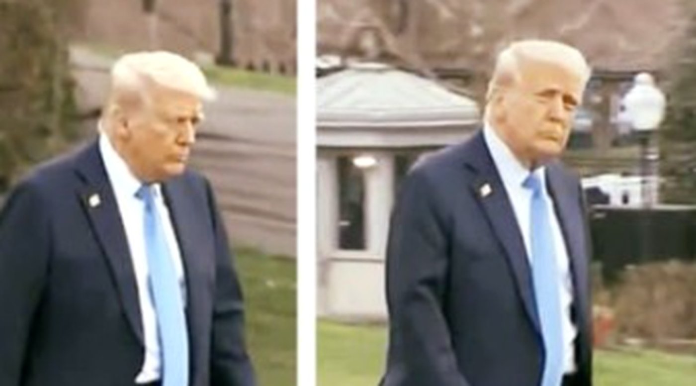 former president walking outdoors in formal attire