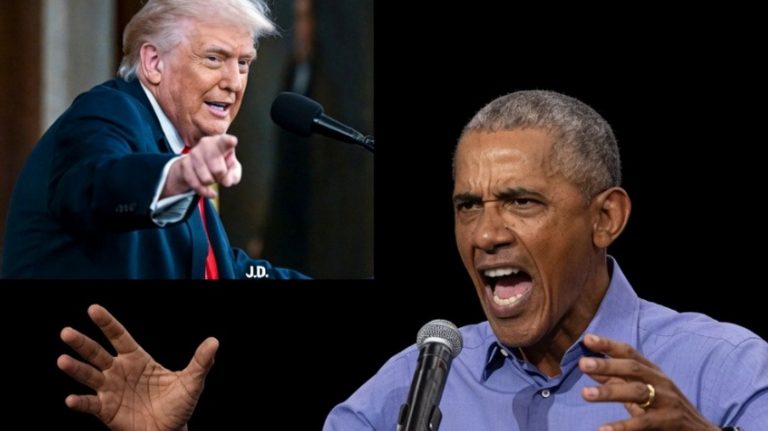 Obama yelling with Trump inset reaction photo