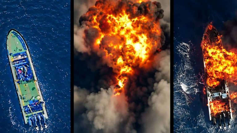 Operation Epic Fury precision strike on a vessel.