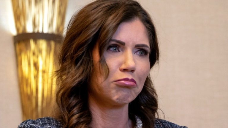 Kristi Noem with serious pout expression