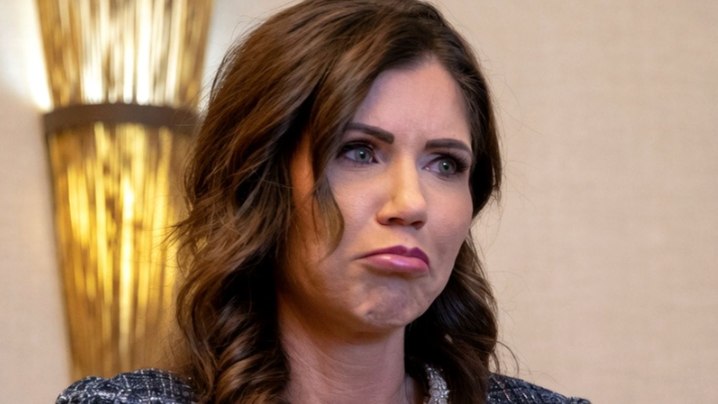 Kristi Noem with serious pout expression