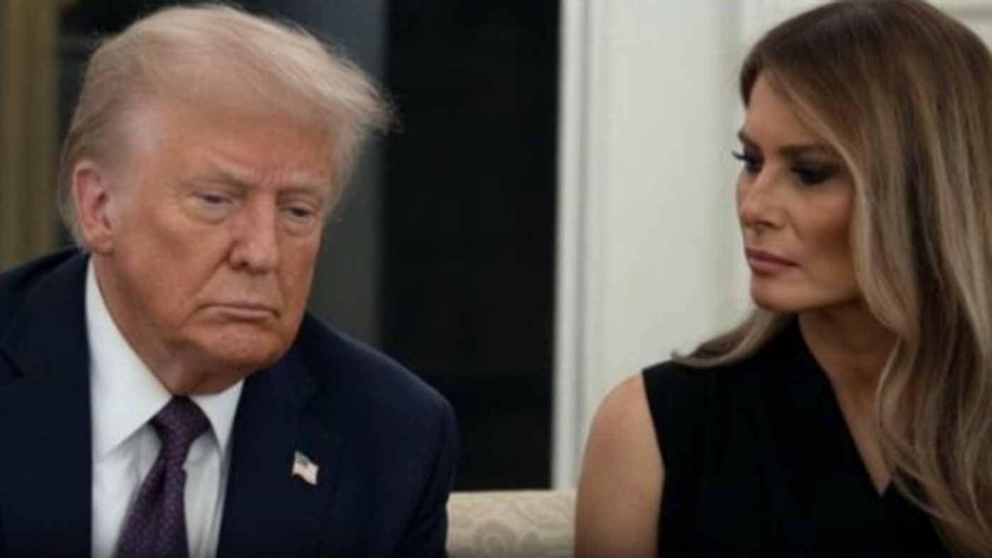 Trump and Melania serious moment