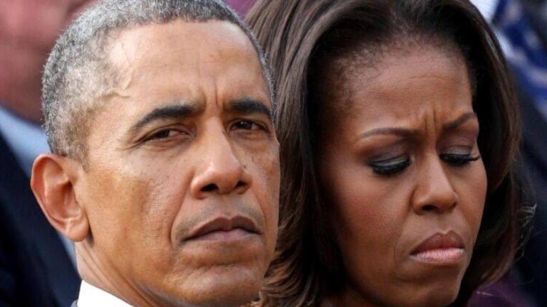 barack and Michelle Obama display deep emotions at an event