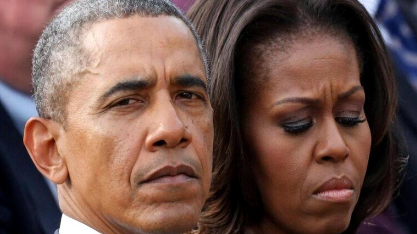 barack and Michelle Obama display deep emotions at an event