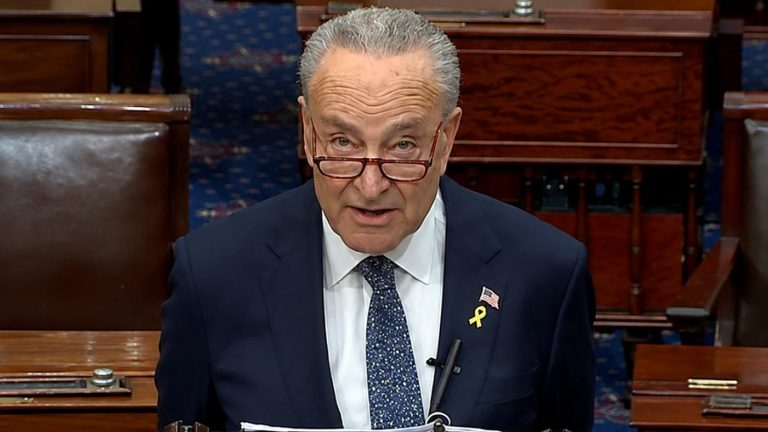 Chuck Schumer speaking on the Senate floor.
