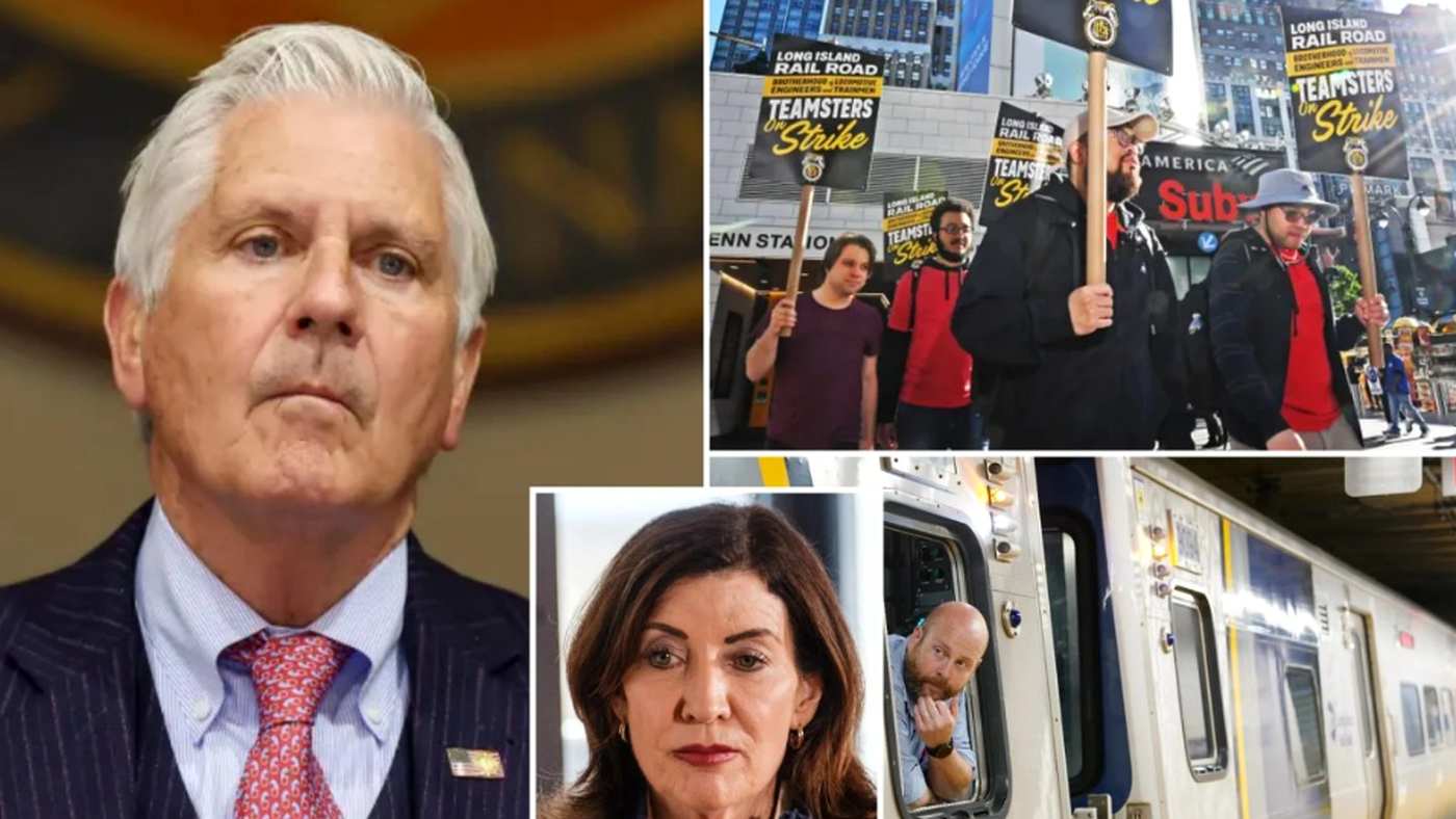 Teamsters Long Island Rail Road strike protest