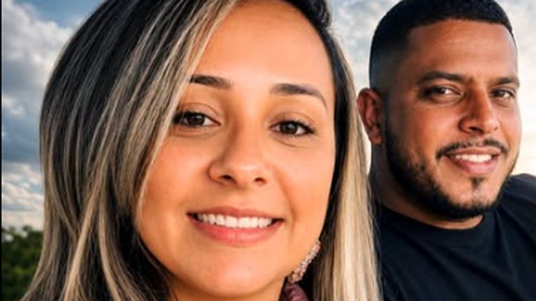 R.I.P. couple memorial with police at scene