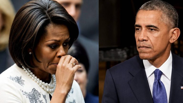 Obama couple serious expressions split