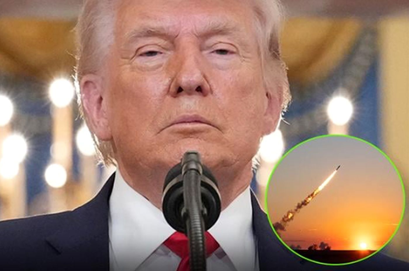 donald Trump addressing missile launch during press conference