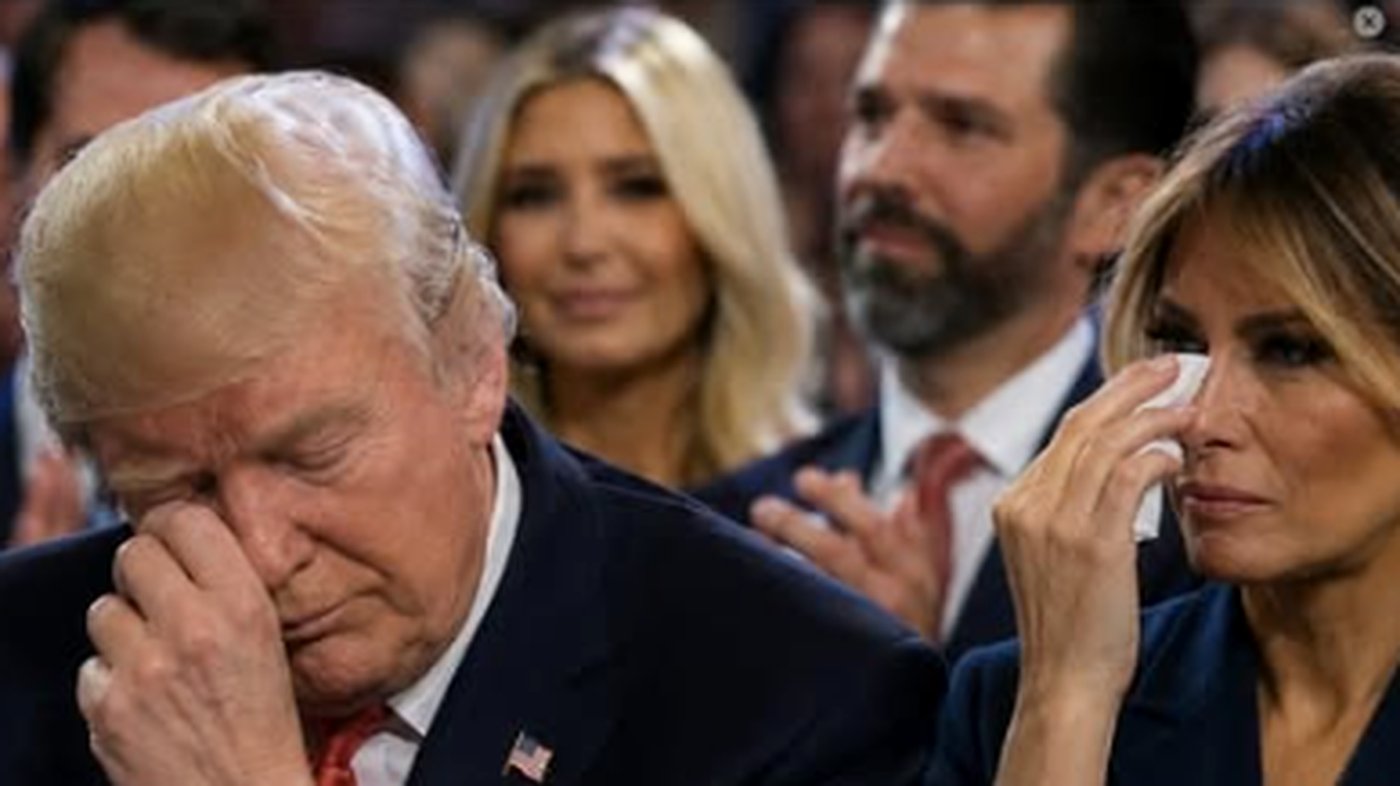 Trump family emotional moment on stage