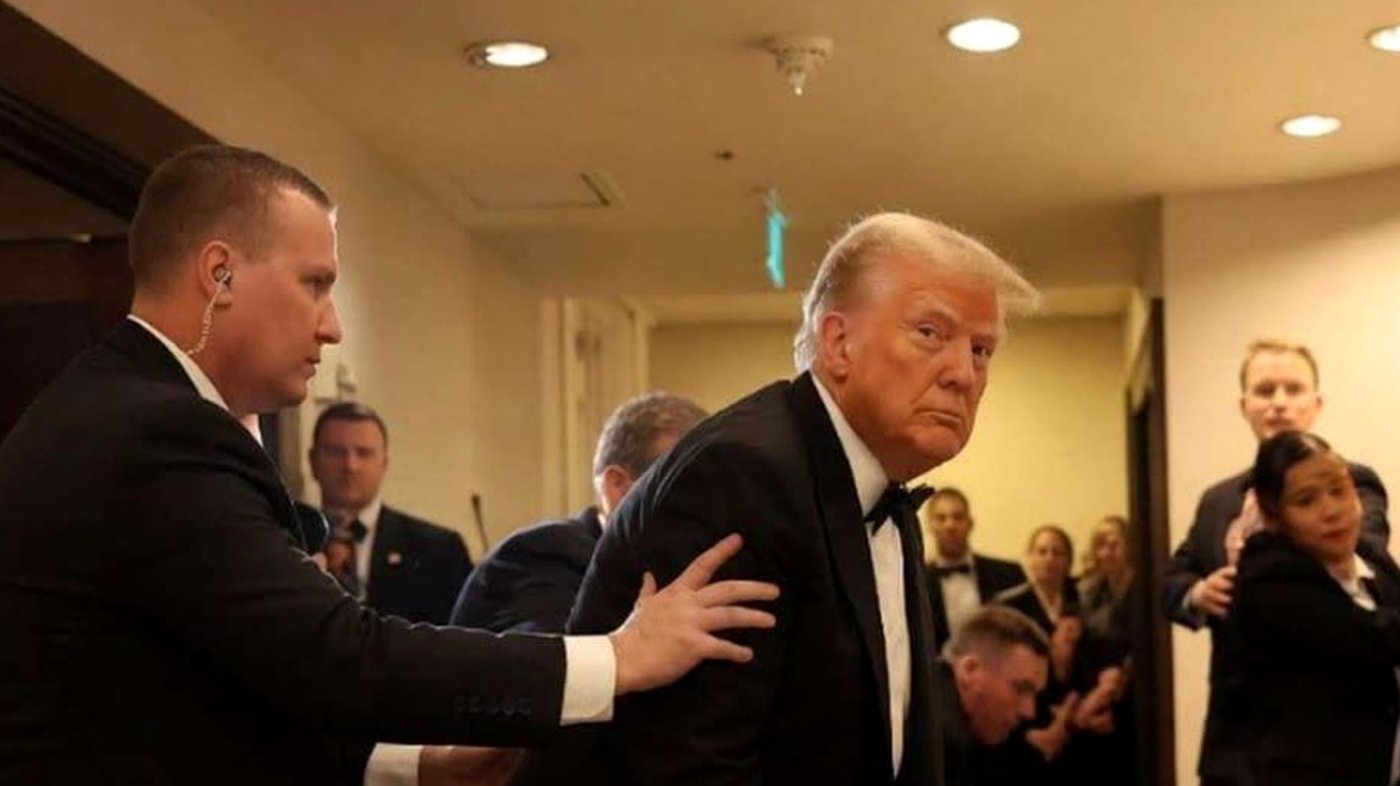 Trump escorted by Secret Service amid chaos