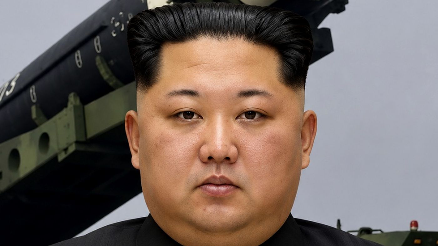Kim Jong-un with North Korean missile