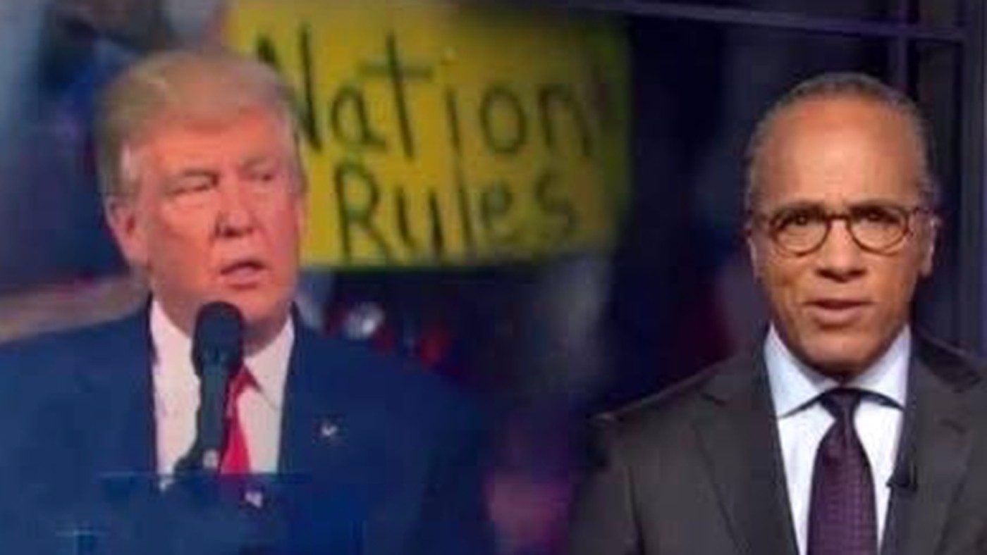 ABC News breaking Trump announcement on air