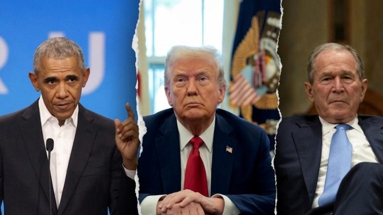 Obama Trump Bush presidential collage