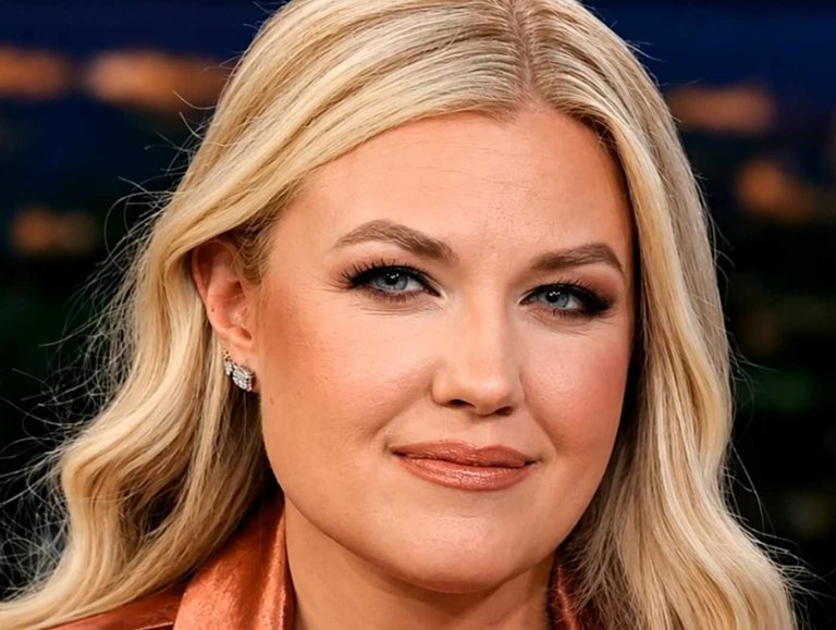 Blonde woman breaking news announcement
