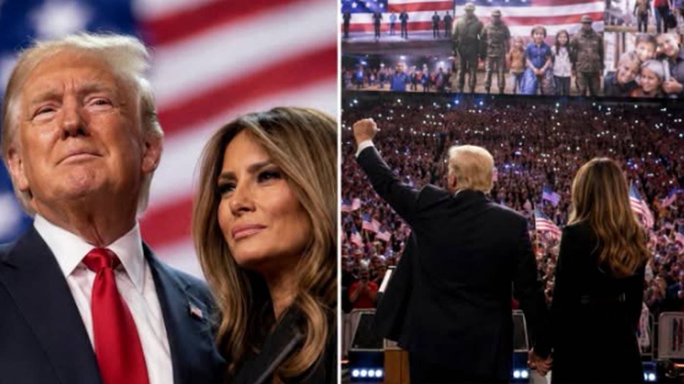 Trump and Melania romantic moments collage