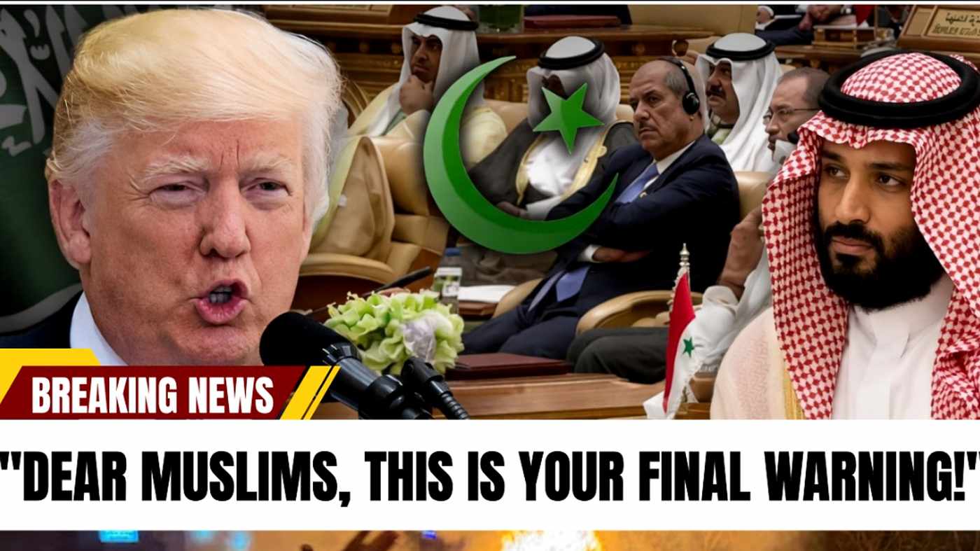 donald Trump speaking at a conference with Middle Eastern leaders