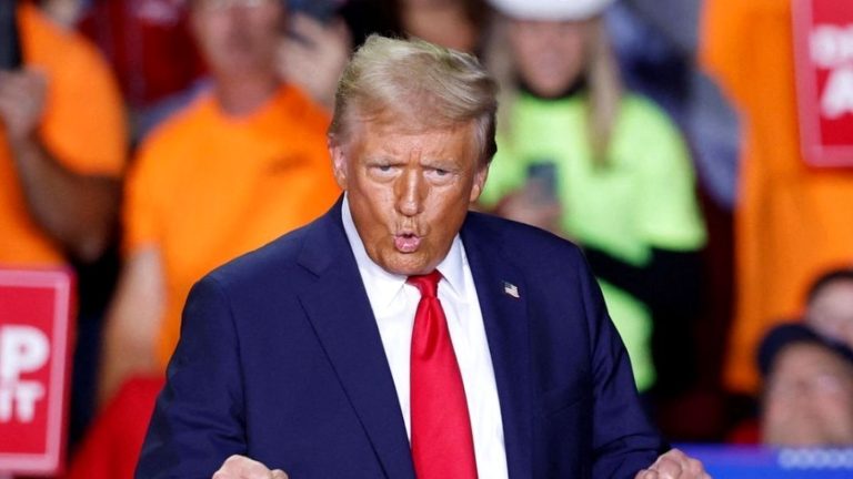 Trump celebrates blue state flipping red
