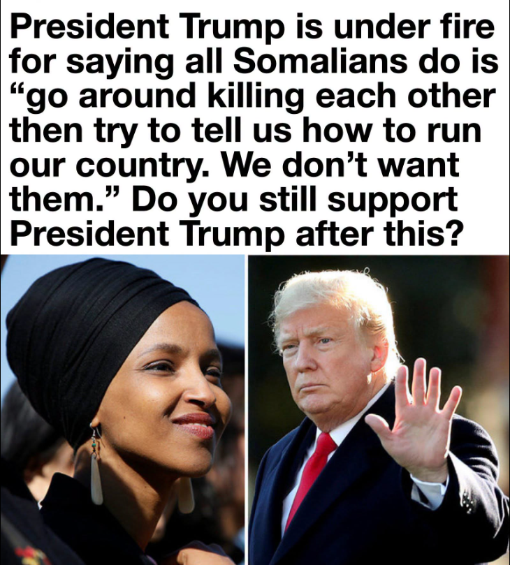 President Trump is under fire for saying all Somalis do is go around killing each