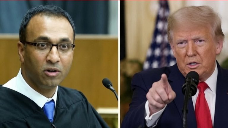 Judge Amit Mehta and Donald Trump news graphic.