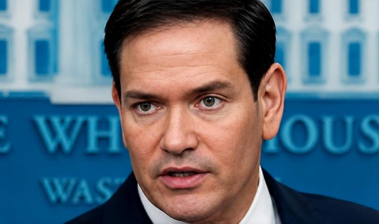 Marco Rubio speaking at a White House briefing.