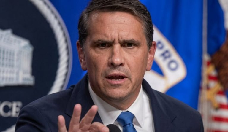 Federal law enforcement press briefing speaker.