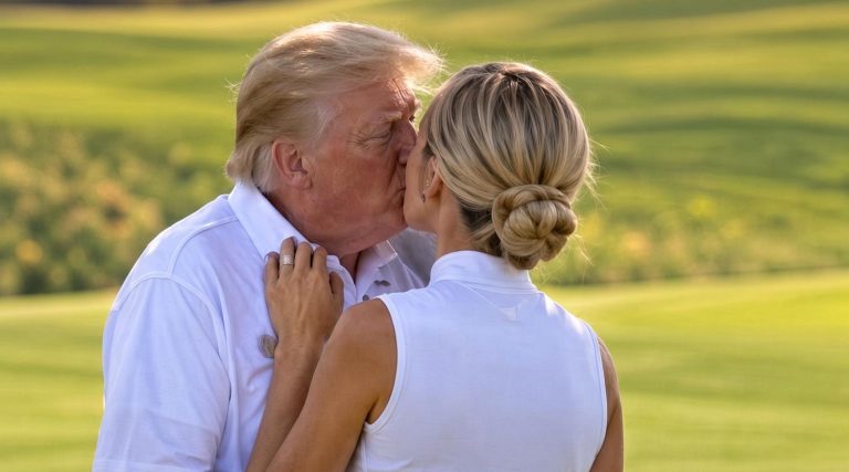 Truth revealed after photo circulates showing Donald Trump and Natalie Harp ‘kissing on golf course’…